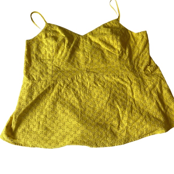 Lane Bryant Tops - NWT Lane Bryant Yellow Spaghetti Straps Eyelet Fabric Camille Top Size 24‎